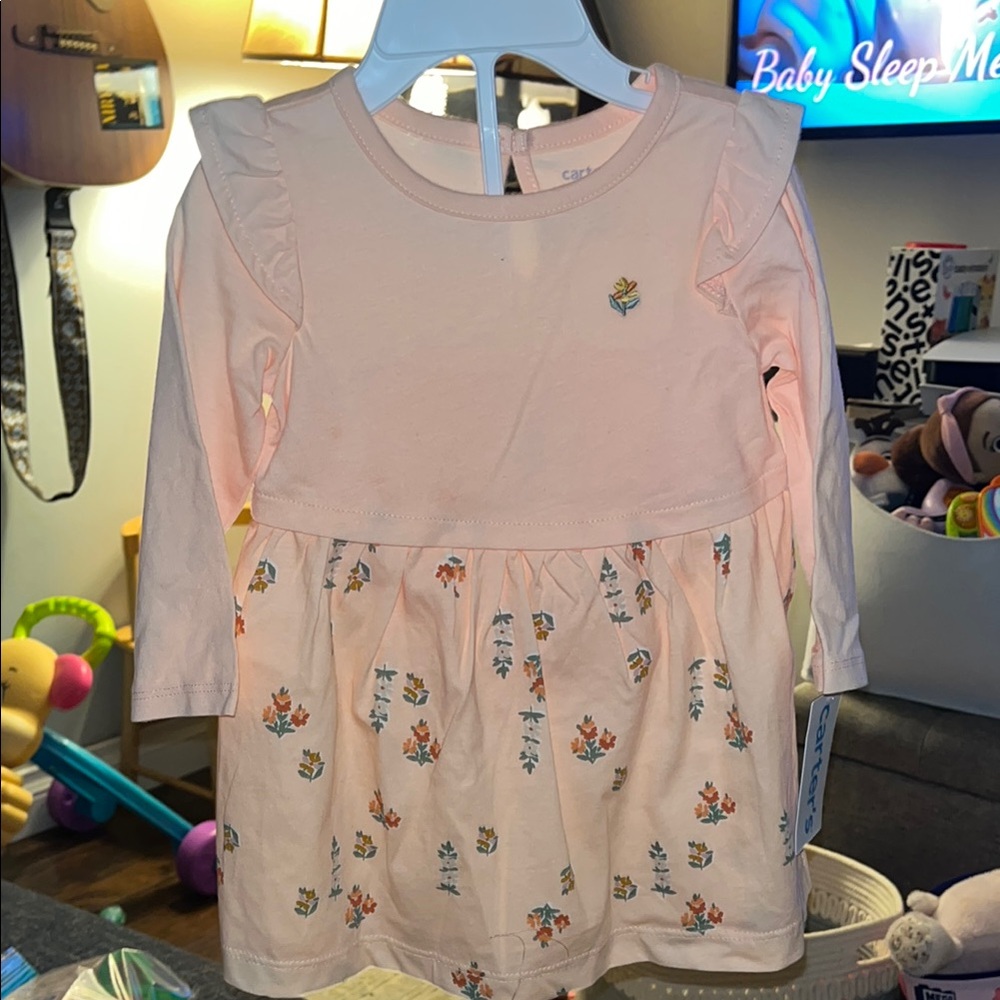 9 months Peach flower print dress